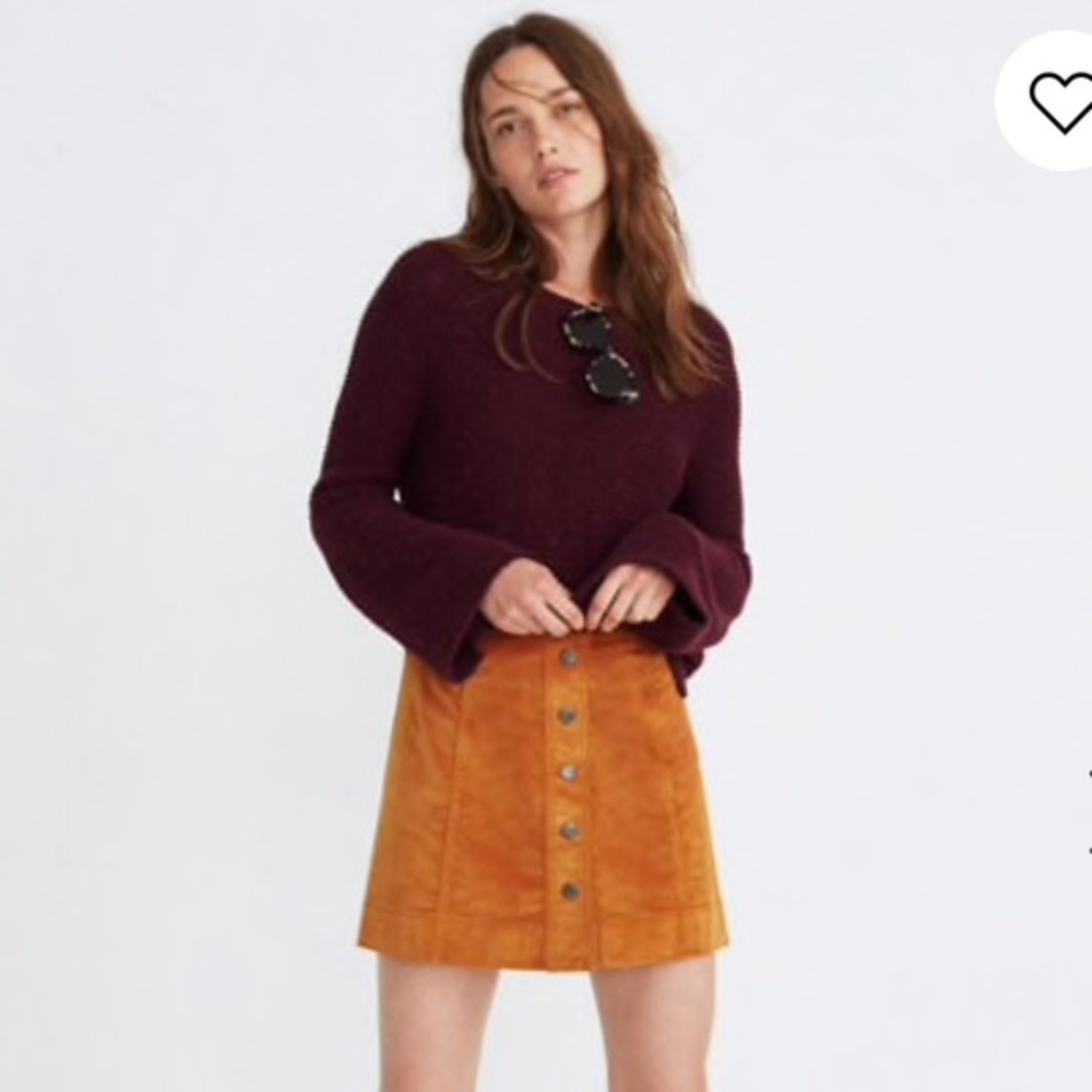 Madewell Velveteen Button Up Skirt 2
